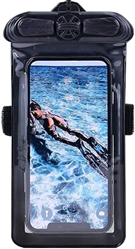 מארז טלפון Vaxson שחור, תואם ל- Hondex PS-610C ， PS-611CN 5 FISH FINDER שקית יבש אטום מים [לא סרט מגן מסך]